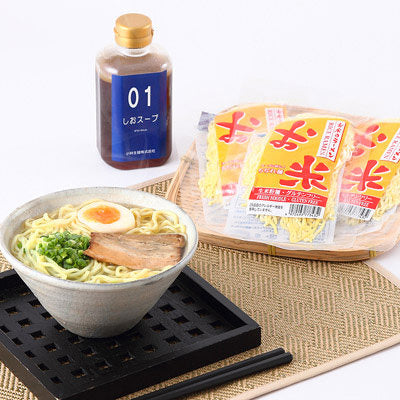 Rice Flour Wave Ramen: (120g×12 bags of noodles, 360ml salt soup) S10190001